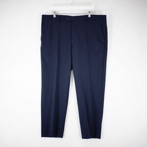 Jos A Bank Tailored Executive Blue Flat Front Wool Mid Rise Dress‎ Pants 40/28 L